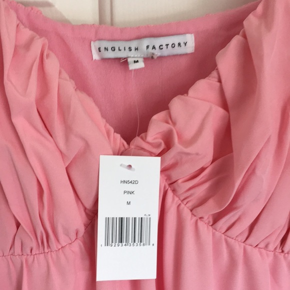 NWT English Factory pink ruffle tiered maxi dress M Vici Caprice dress - Picture 5 of 13